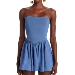 Free People Strapless Mini Dress in Periwinkle Blue